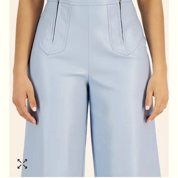NWT - AVES LES FILLES Dresden Blue Vegan Leather Pants SZ 10 - Picture 5 of 9